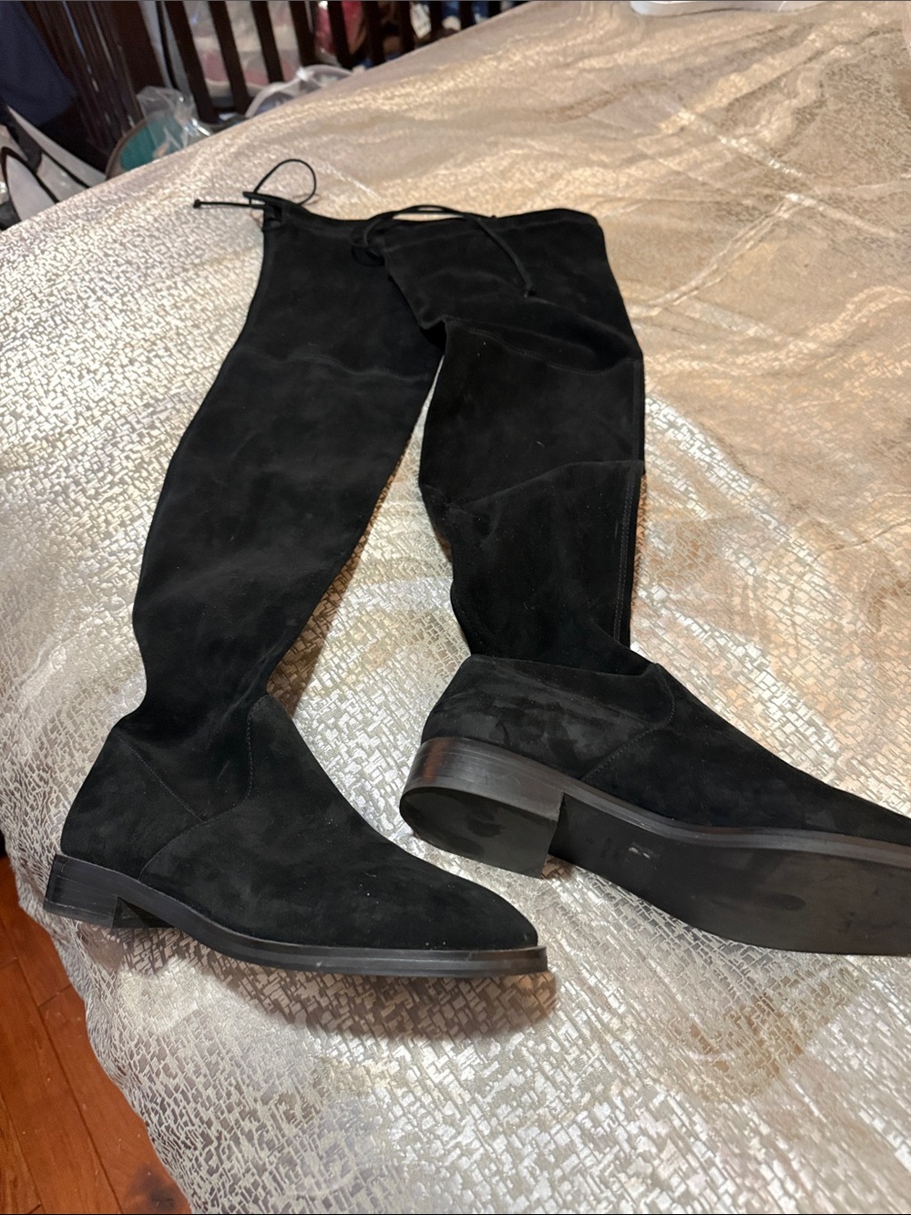 Stuart Weitzman Black Suede Over-the-Knee Boots…ladies ..size10